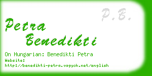 petra benedikti business card